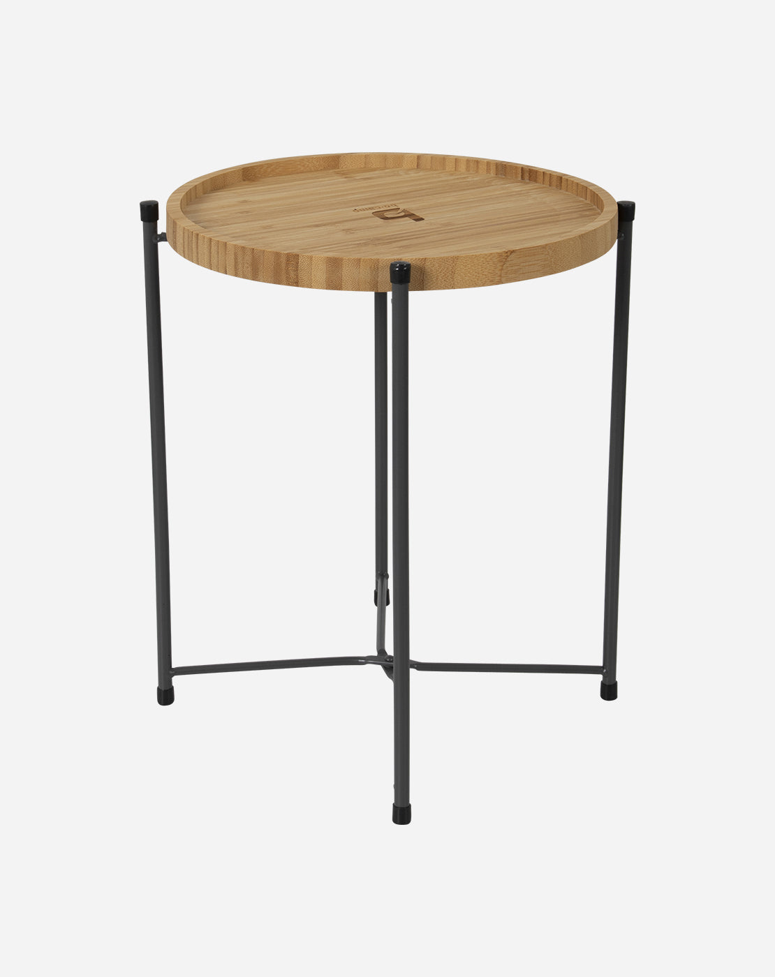 Bo-Camp Carnaby Beistelltisch – 32 × 32 × 36 cm, rund – Bambus & Stahl – braun/schwarz – faltbar
