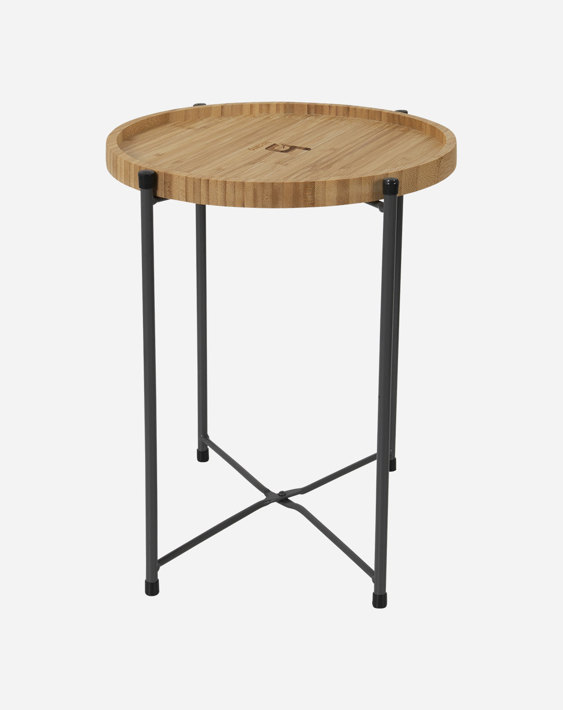 Bo-Camp Carnaby Beistelltisch – 32 × 32 × 36 cm, rund – Bambus & Stahl – braun/schwarz – faltbar