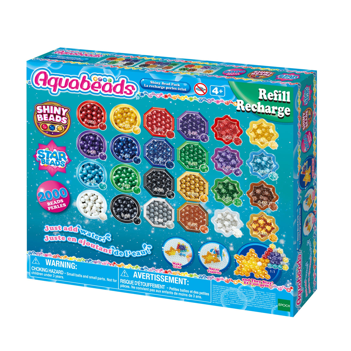 Aquabeads Perlmuttperlen Nachfüllpack, Mehrfarbig, 20 Stk.