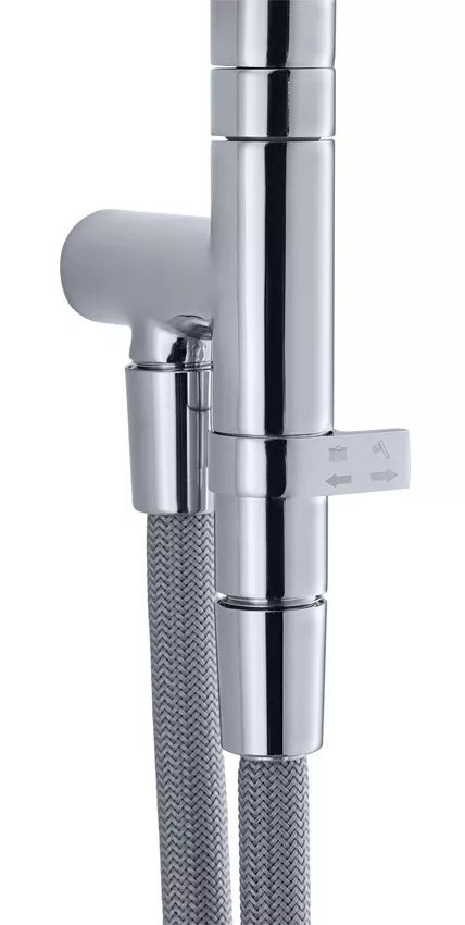 Diaqua Duschsystem Ymir Turn – 115 cm, Metall/Kunststoff, Wandmontiert, Chrom