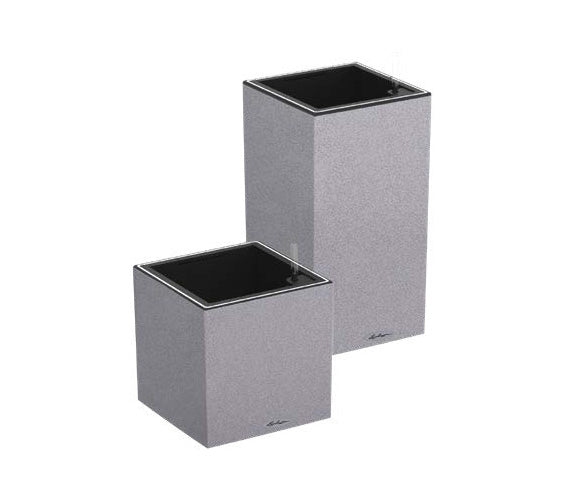 LECHUZA CANTO Stone Pflanzkübel – 40 × 76 × 40 cm – Kunststoff, grau