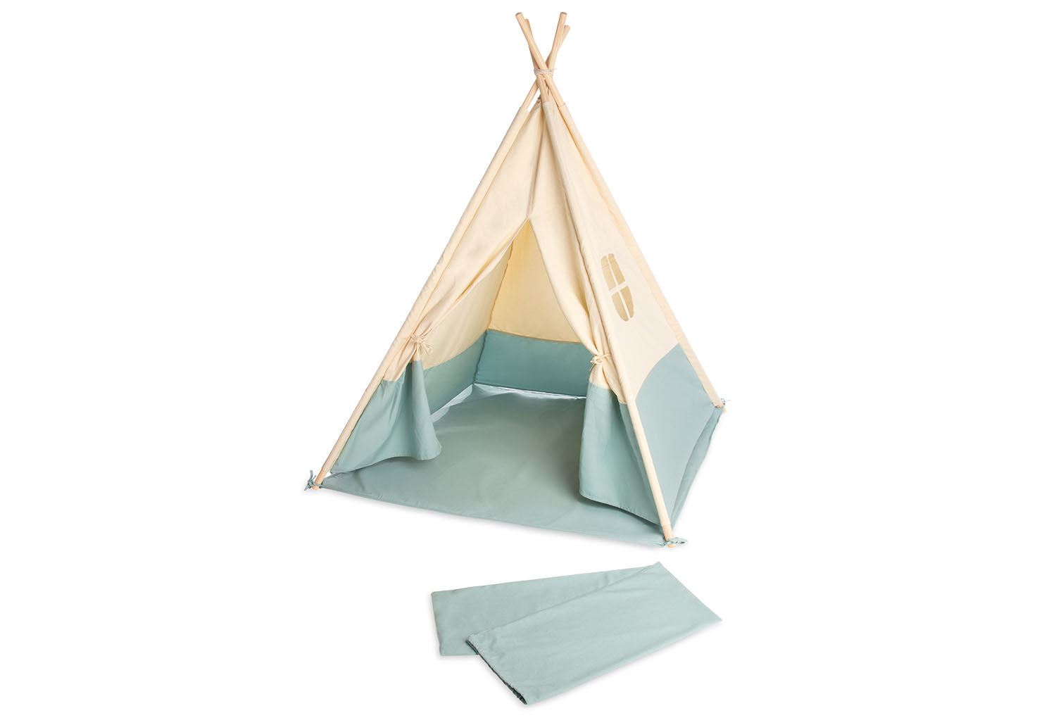 Pinolino Kinderträume Zelt Tipi Yuma – 120 × 120 × 155 cm – ab 3 J. – Baumwolle/Polyester/Holz