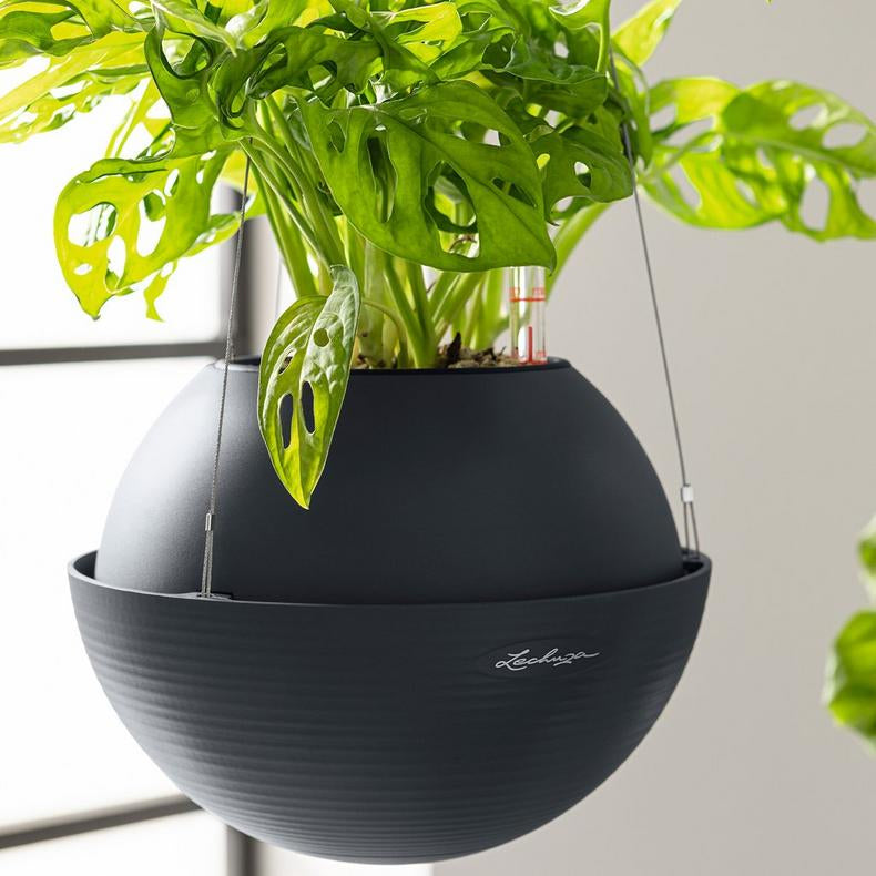 LECHUZA BOLA Color 23 Pflanztopf – Ø 23 × 18 cm – Kunststoff, grau