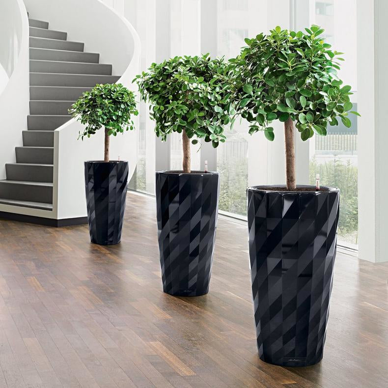 LECHUZA DIAMANTE Premium Pflanzkübel – Ø 40 × 75 cm – Kunststoff, Anthrazit