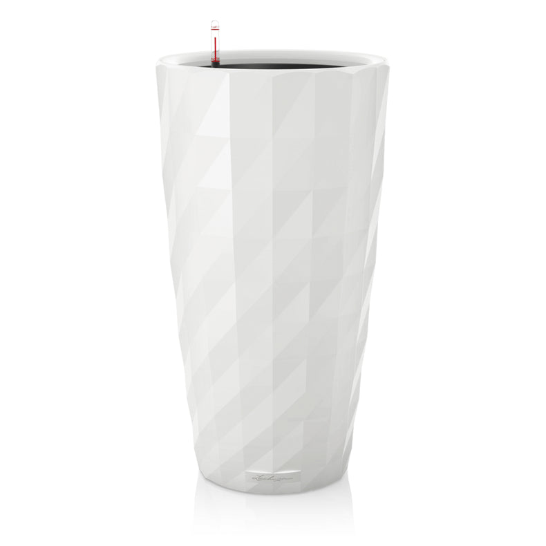 LECHUZA DIAMANTE Premium Pflanzkübel – Ø 40 × 75 cm – Kunststoff, weiss
