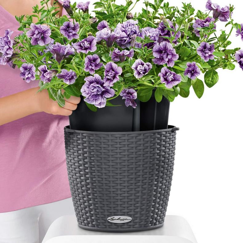 LECHUZA NIDO Cottage 35 Pflanzgefäss – Ø 35 × 23 cm – Kunststoff, weiss