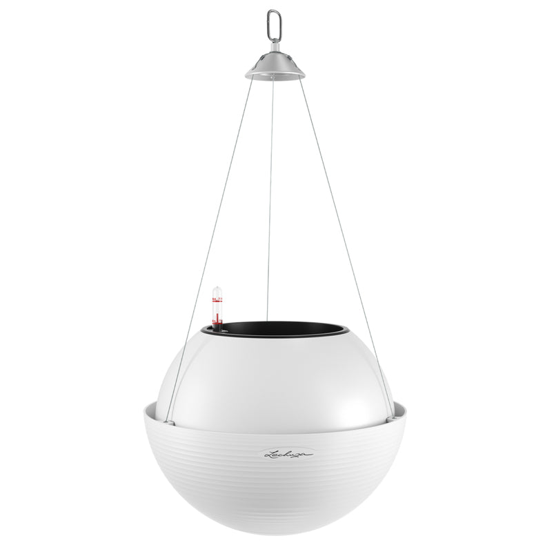 LECHUZA Blumentopf – Ø 32 × 25 cm – Kunststoff & Edelstahl, Weiss