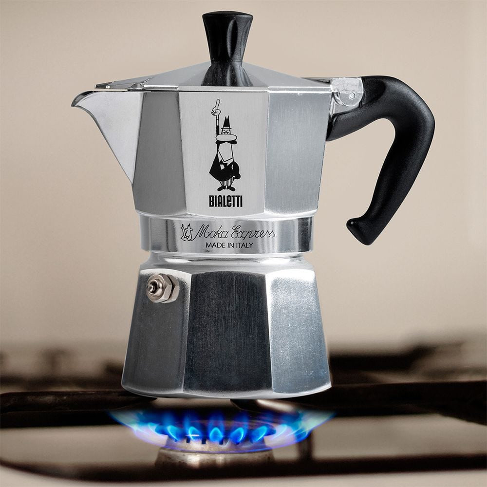 Bialetti Moka Express Espressokanne – 595 ml, für Glaskeramik, Silber