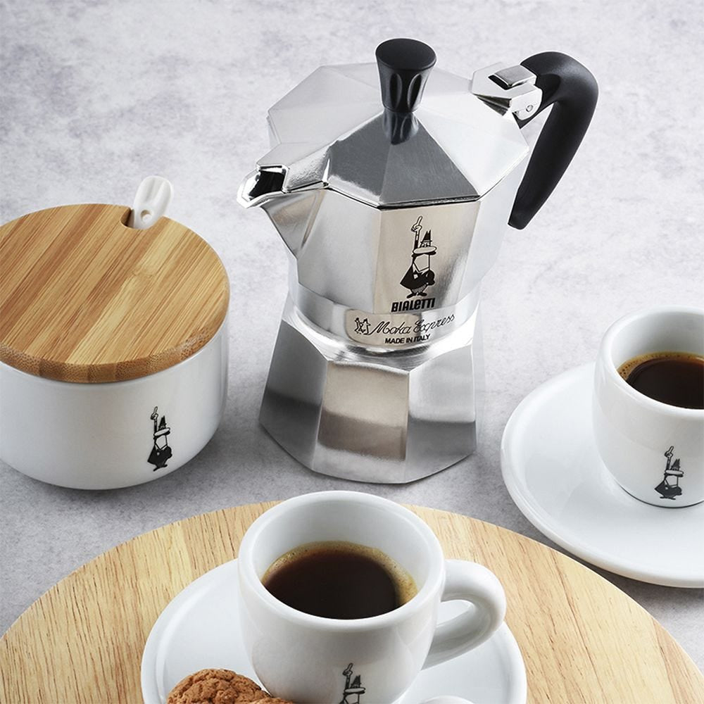 Bialetti Moka Express Espressokanne – 595 ml, für Glaskeramik, Silber