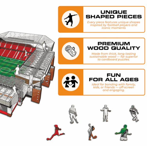 Iconic Puzzles Puzzle Liverpool FC – Anfield – 270 Teile – 30 × 42 cm – ab 10 J. – Holz, mehrfarbig, FSC