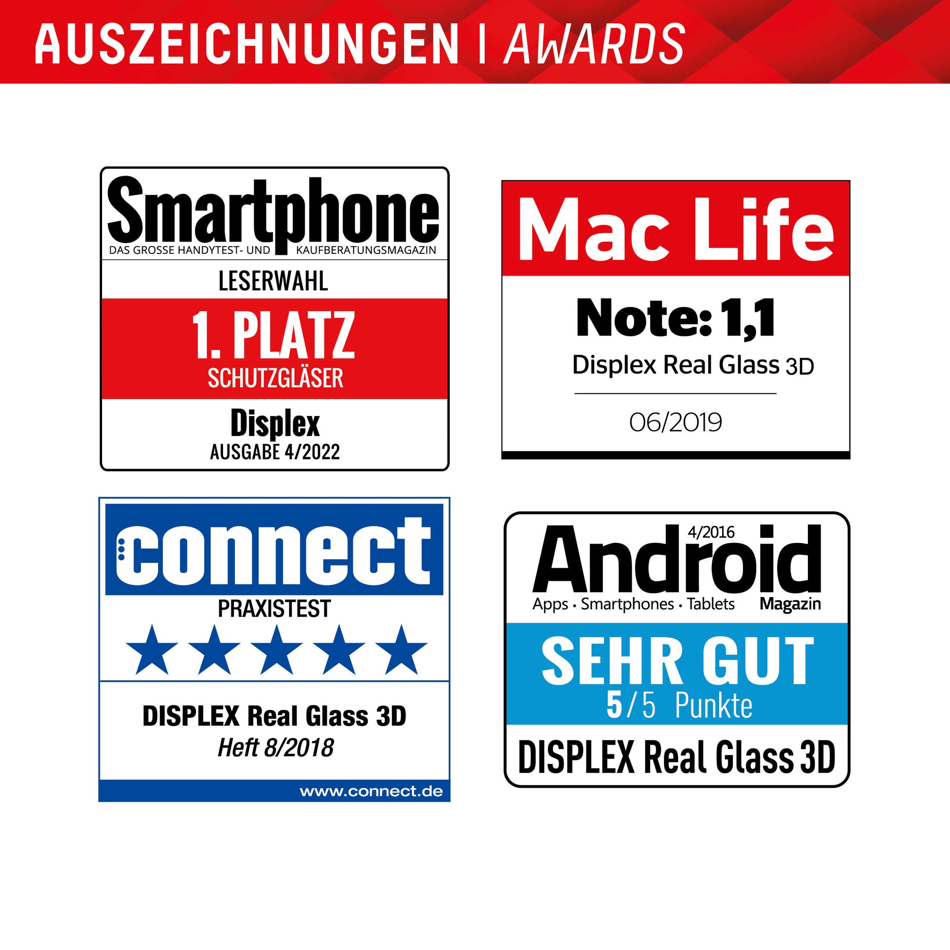 Displex Displayschutz (Panzerglas), Full Cover – für Galaxy S22+/S23+ – mit Applikator