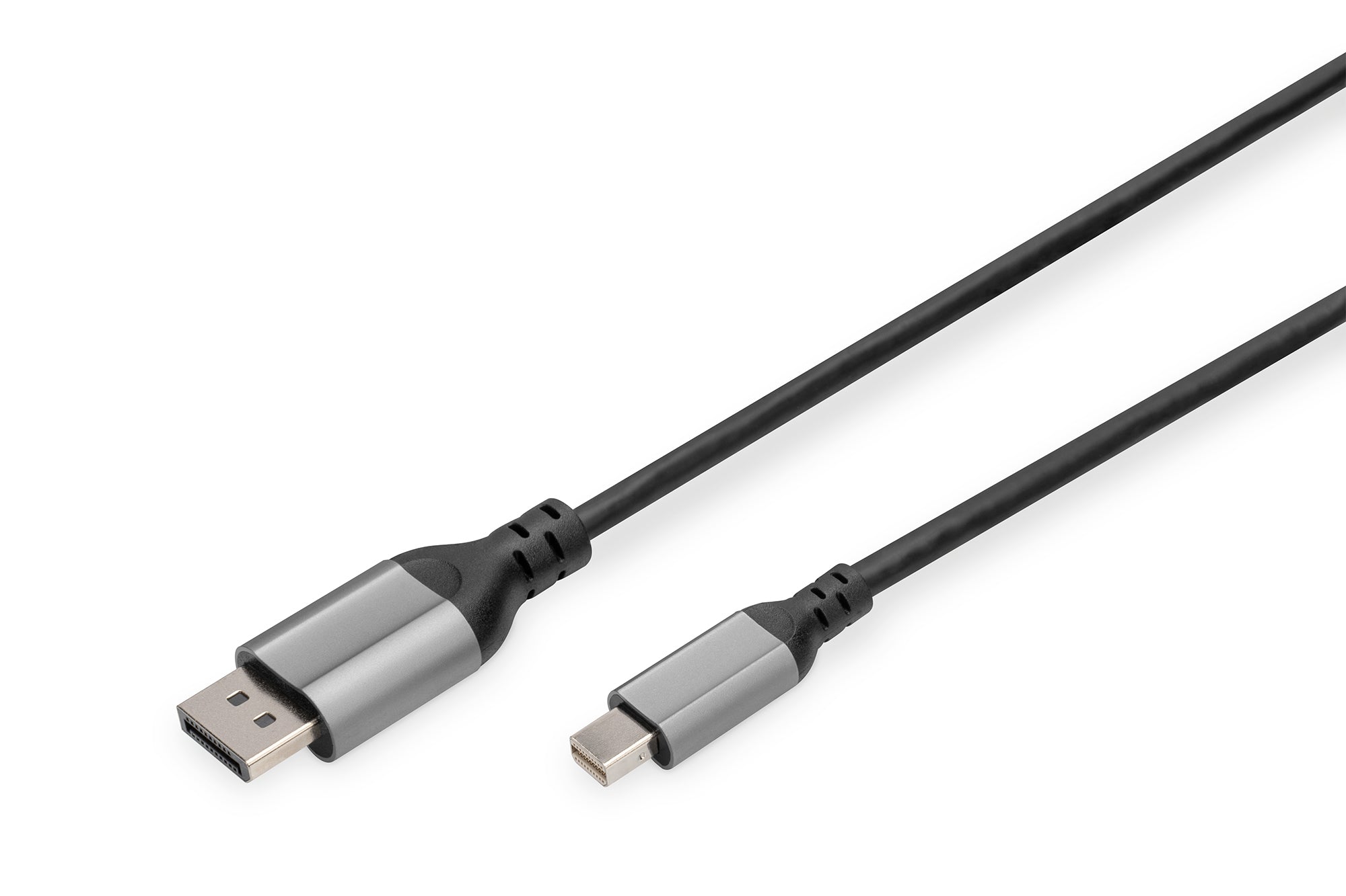 Digitus Mini DisplayPort auf DisplayPort Adapter, DP 1.4, 8K@60 Hz, 2 m, Aluminiumgehäuse