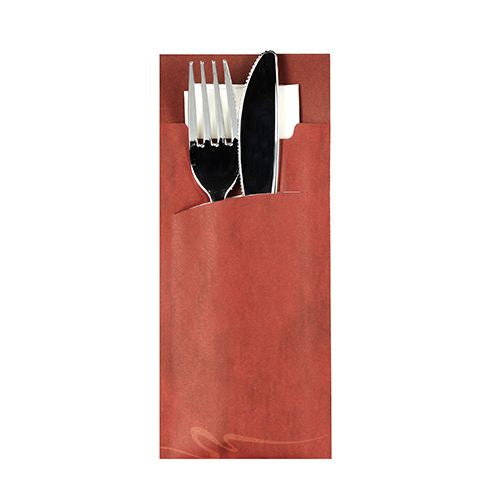 Papstar Bestecktasche, Papier/Karton, rechteckig – 20 × 8,5 cm, bordeaux – FSC – 520 Stk.