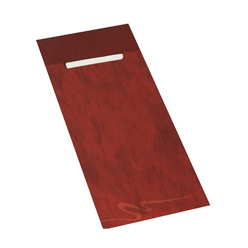 Papstar Bestecktasche, Papier/Karton, rechteckig – 20 × 8,5 cm, bordeaux – FSC – 520 Stk.