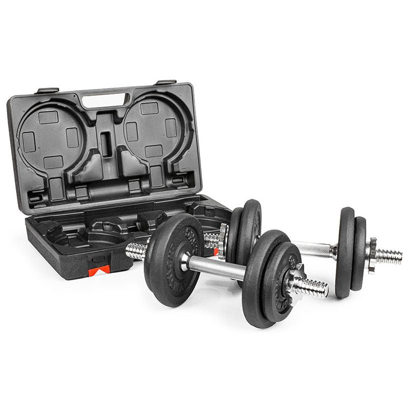 Gymstick 61070-20 Verstellbare Kurzhantel – 20 kg, 2-teilig, Eisenguss