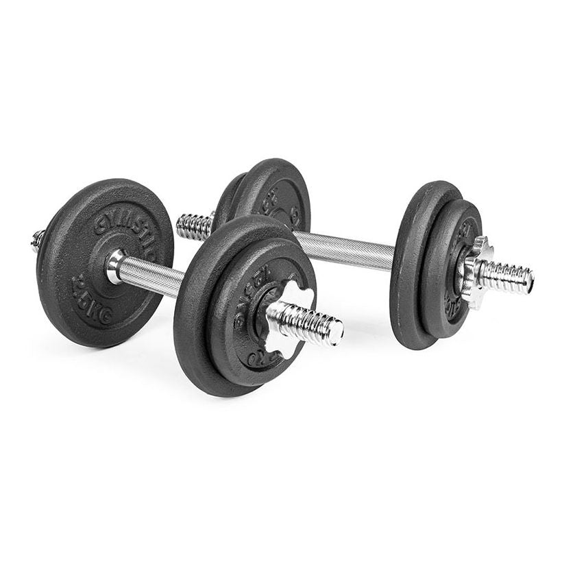 Gymstick 61070-20 Verstellbare Kurzhantel – 20 kg, 2-teilig, Eisenguss
