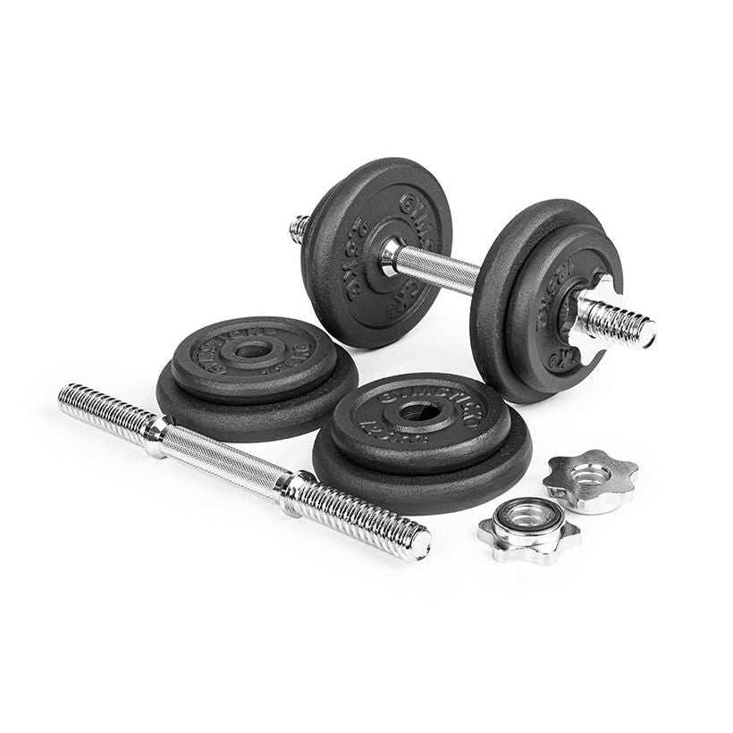 Gymstick 61070-20 Verstellbare Kurzhantel – 20 kg, 2-teilig, Eisenguss