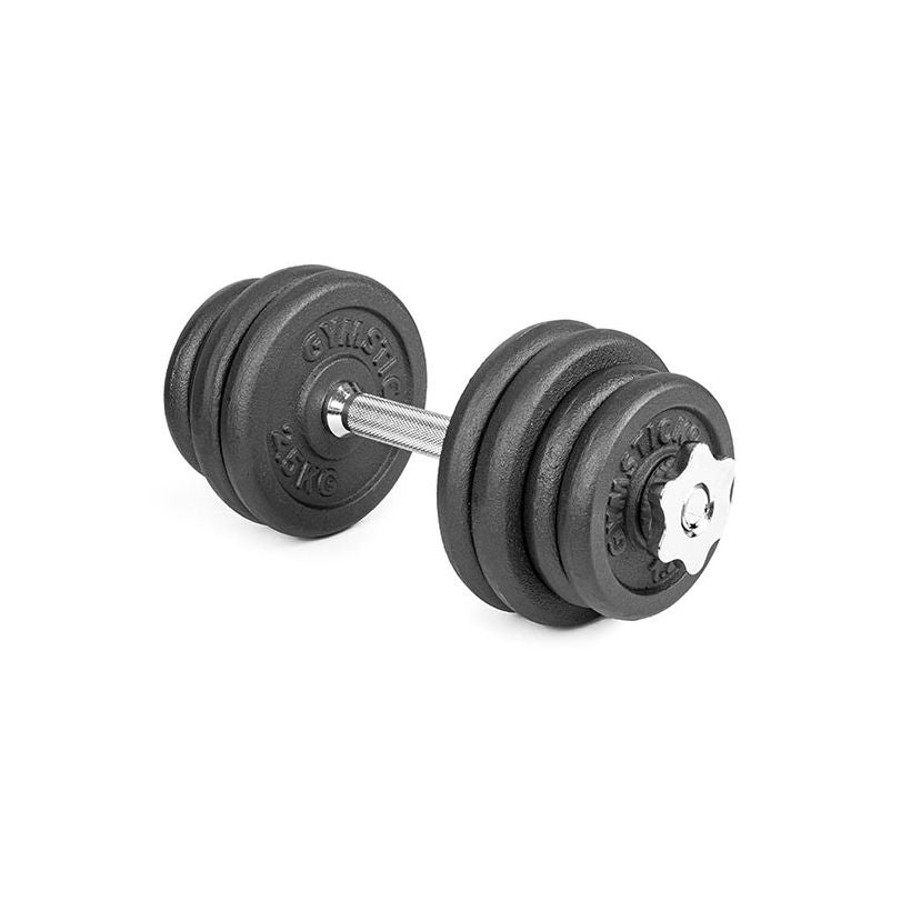Gymstick 61070-20 Verstellbare Kurzhantel – 20 kg, 2-teilig, Eisenguss