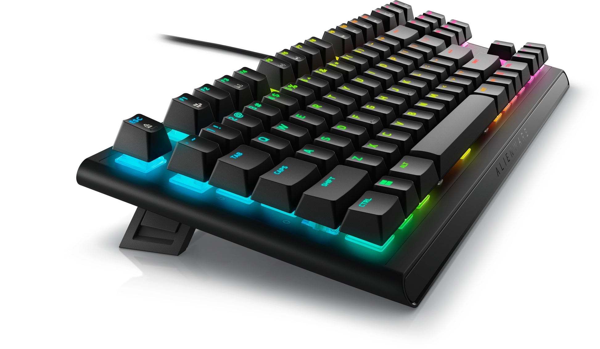 Alienware AW420K – Tastatur TKL – mechanisch (Cherry MX Red) – kabelgebunden – USB‑C – RGB – Schwarz