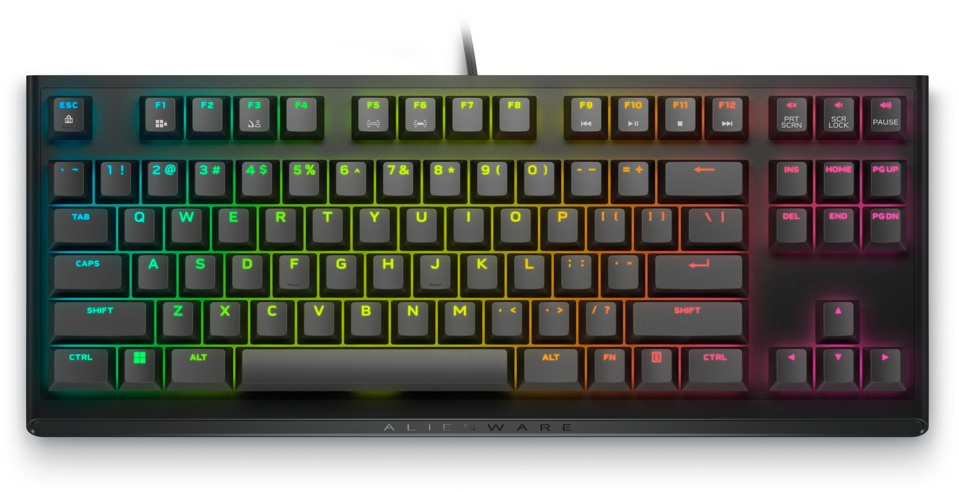 Alienware AW420K – Tastatur TKL – mechanisch (Cherry MX Red) – kabelgebunden – USB‑C – RGB – Schwarz