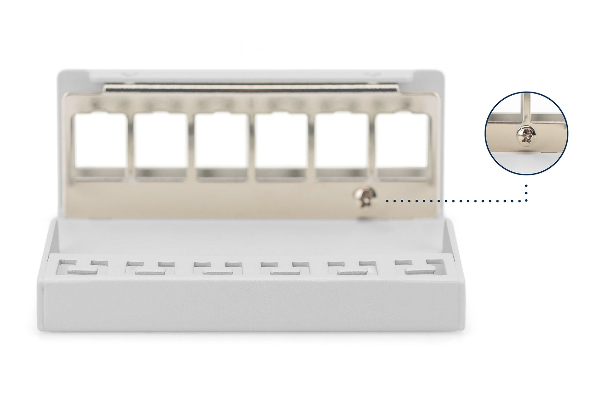 Digitus Patchpanel – 6-Port, geschirmt, Stahl, Wandmontage, Grau, 112×44×86 mm