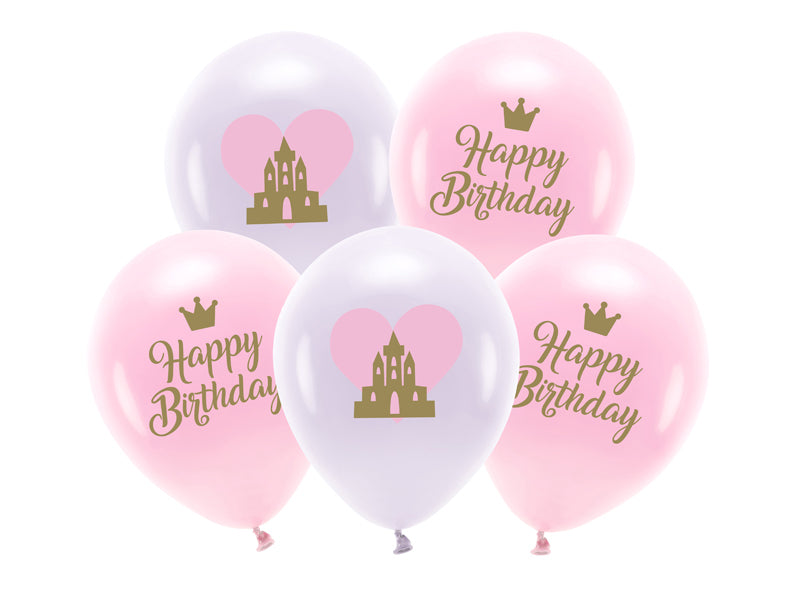 PartyDeco Geburtstagsluftballons – mehrfarbig – Ø 33 cm – Latex – 5 Stk