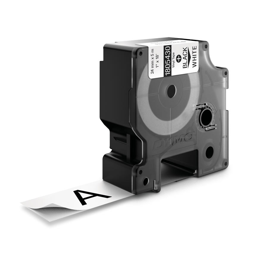 DYMO Schriftband – 24 mm × 5,5 m, weiss, schwarz