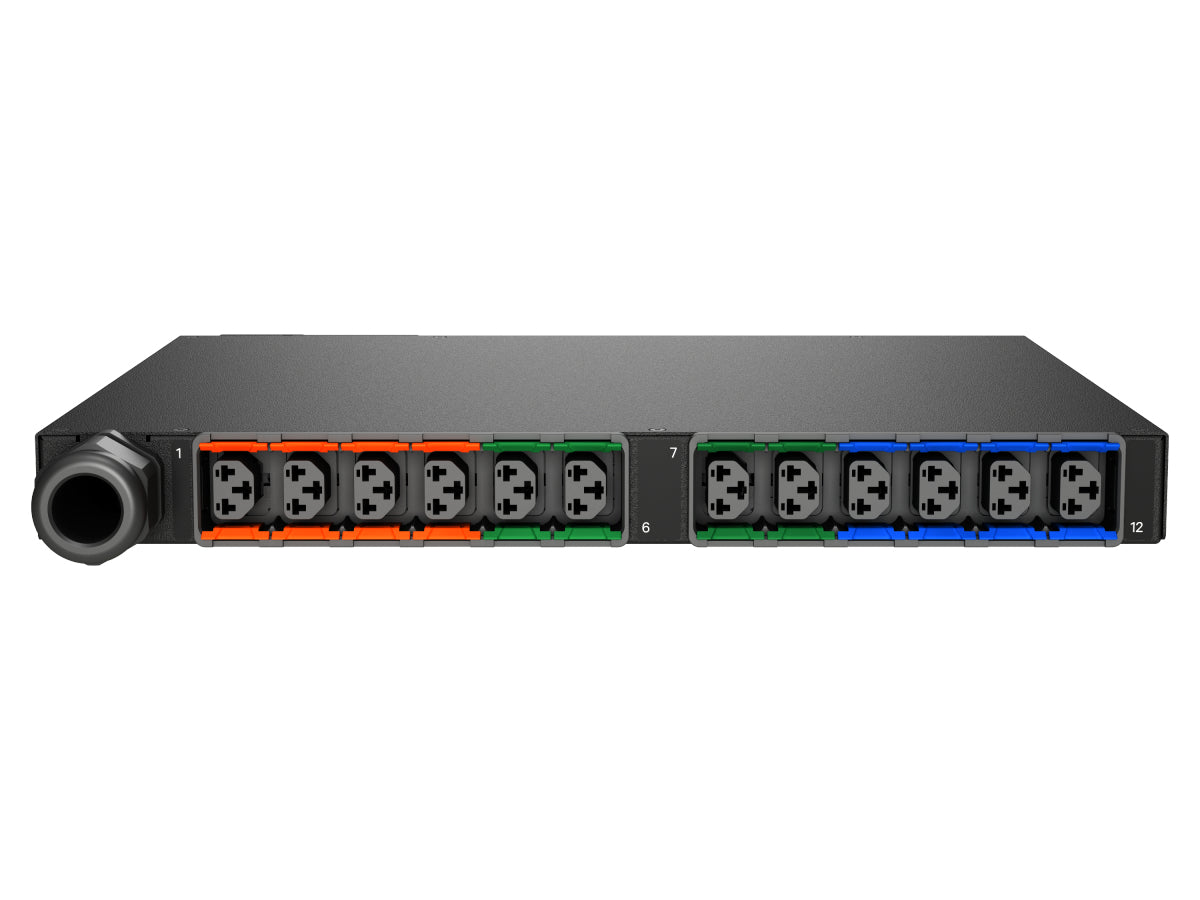 Vertiv Rack-PDU – Überwacht, 3-phasig, Horizontal 0U, 16 A 200–240/346–415 V, 12×C13/C19, IEC 60309, 3 m