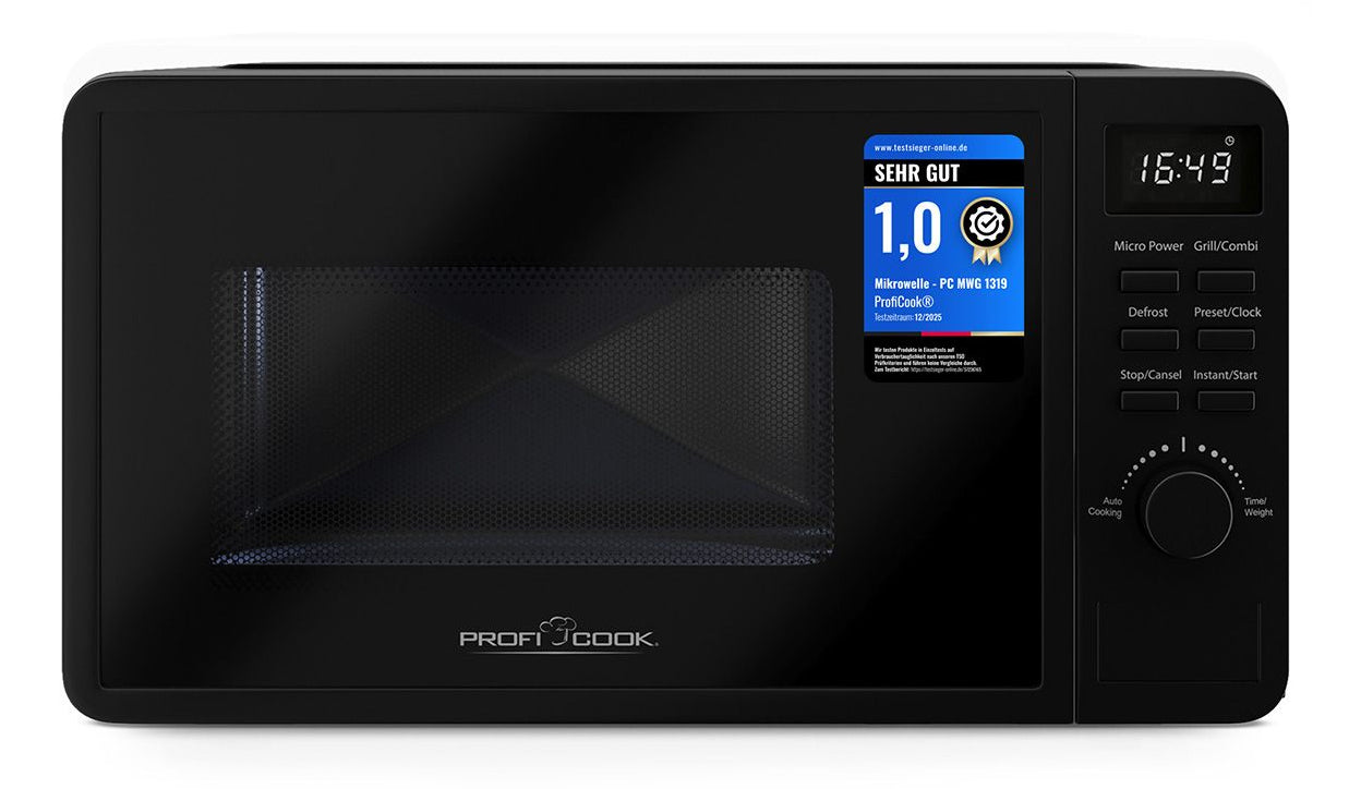 ProfiCook Grill-Mikrowelle PC-MWG 1319 – 20 l, Grill, 700 W – Schwarz
