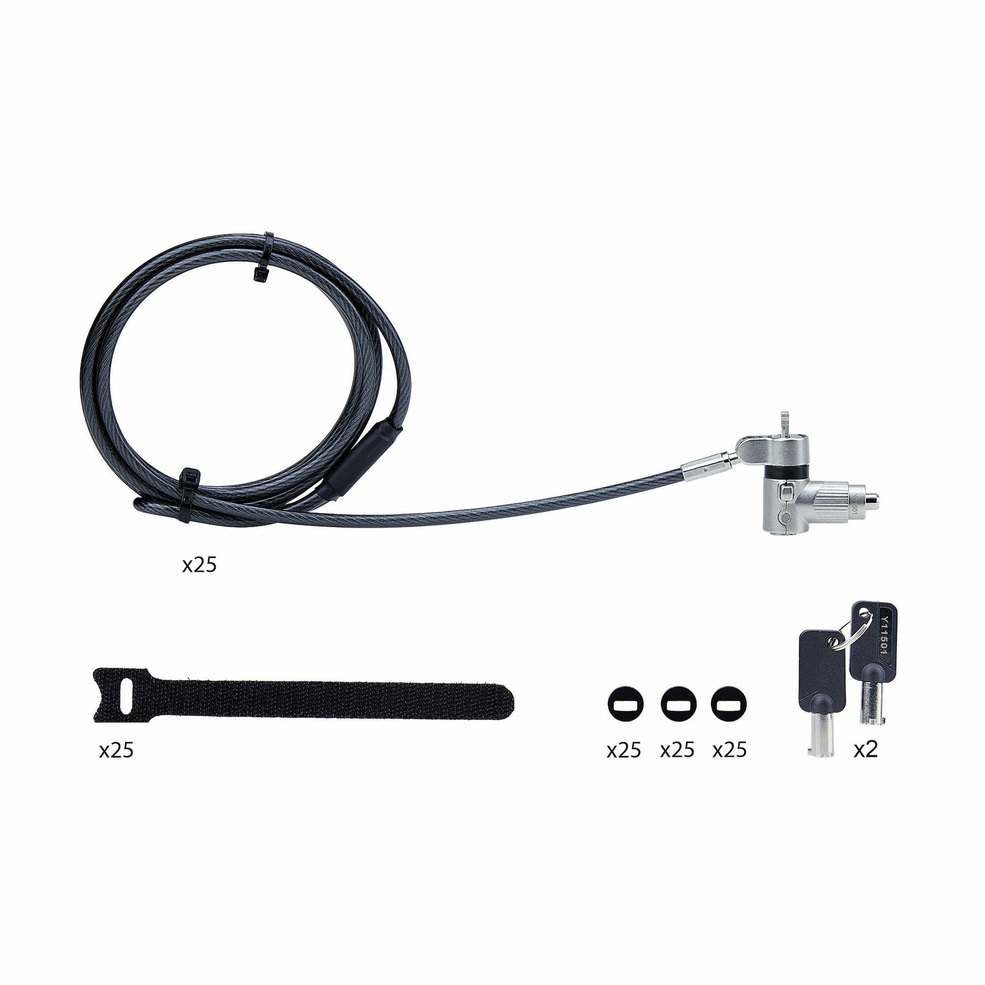 StarTech.com 25er-Pack Laptop-Kabelschloss – für Laptop – Kensington, 2 m, 4,4 mm – Schwarz
