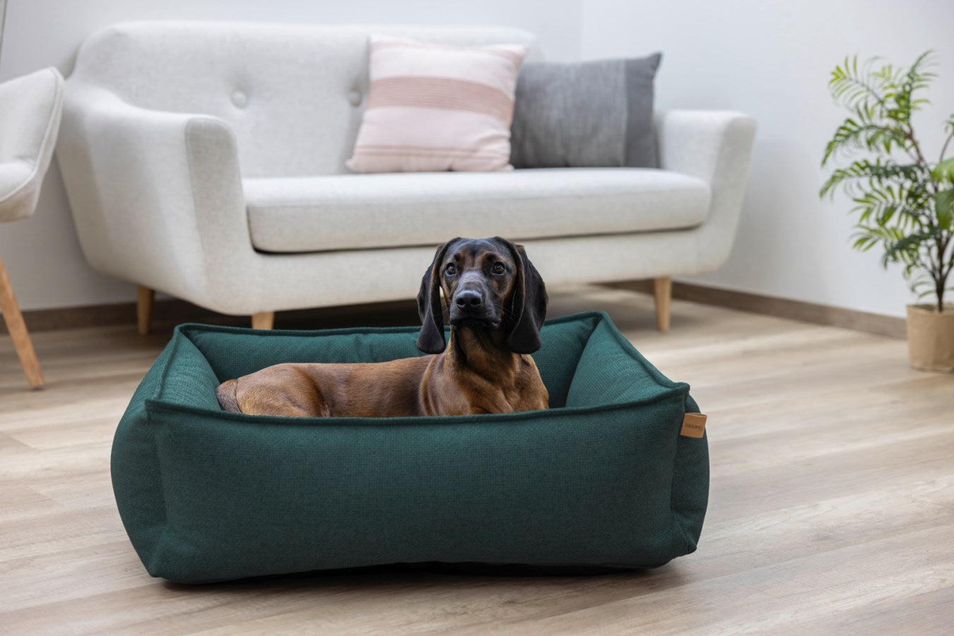 Kerbl Oliver Kuschelbett Kissen – 85 × 70 × 25 cm, Polyester, abnehmbarer Bezug, Grün