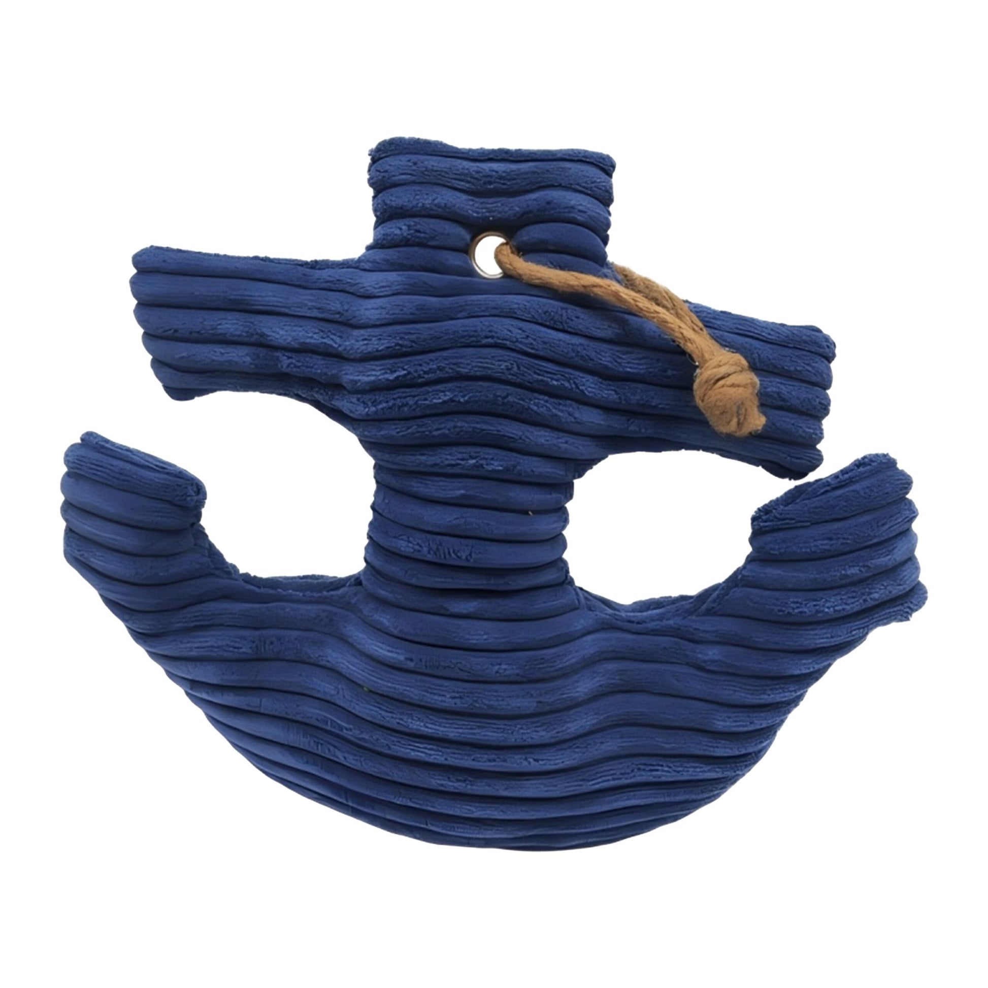 Relaxdays Türstopper – Baumwolle/Sand – Dunkelblau/Hellbraun – 420 × 380 × 280 mm