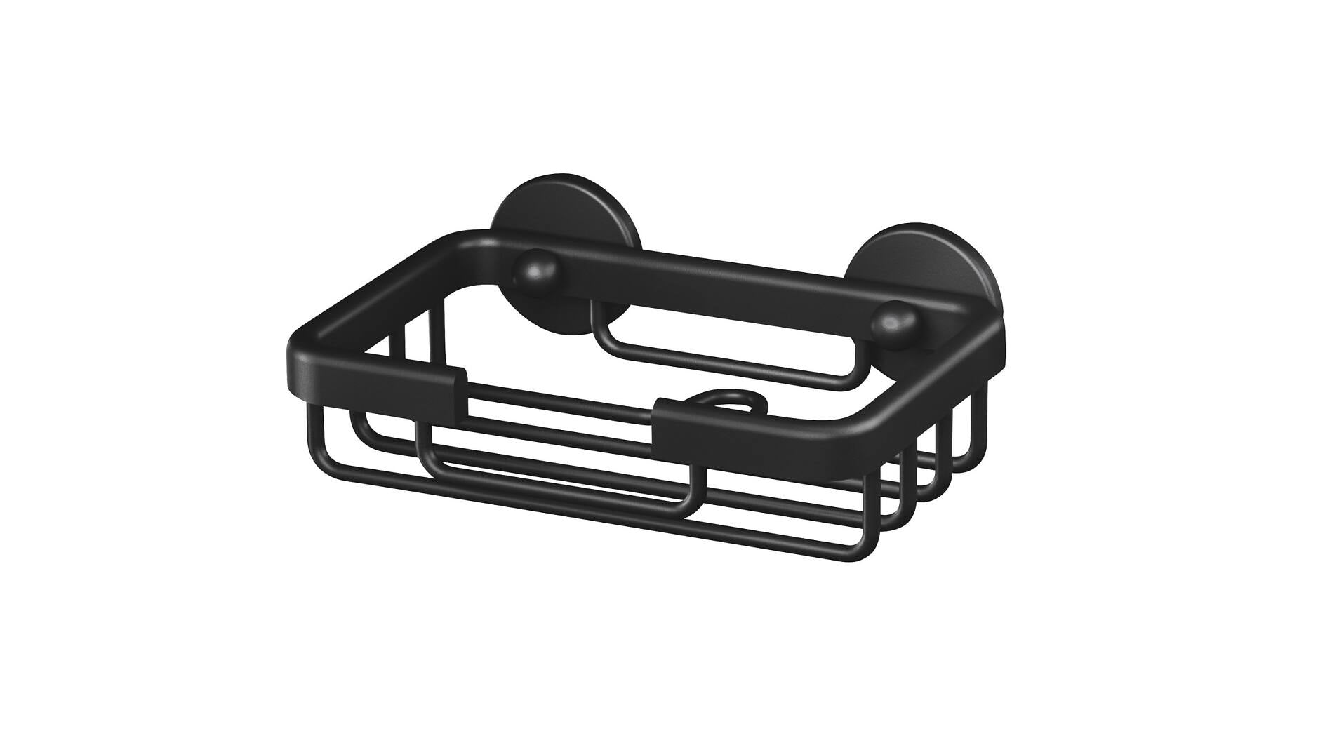 TESA Seifenhalter (Wand) ALUXX Black – 13,5×9,5×4,7 cm, Aluminium, Klebestreifen, Schwarz