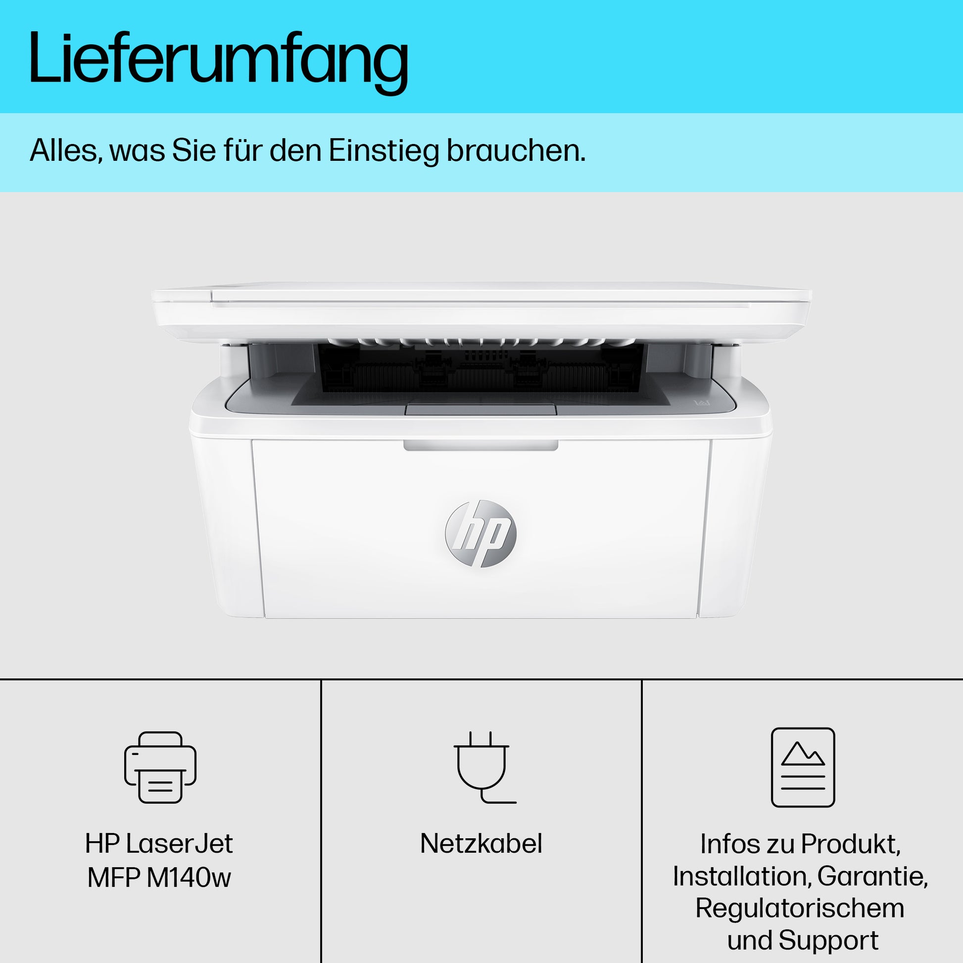 HP LaserJet MFP M140w – SW-Laser-Multifunktionsdrucker, A4, 3-in-1, WLAN/LAN, AirPrint