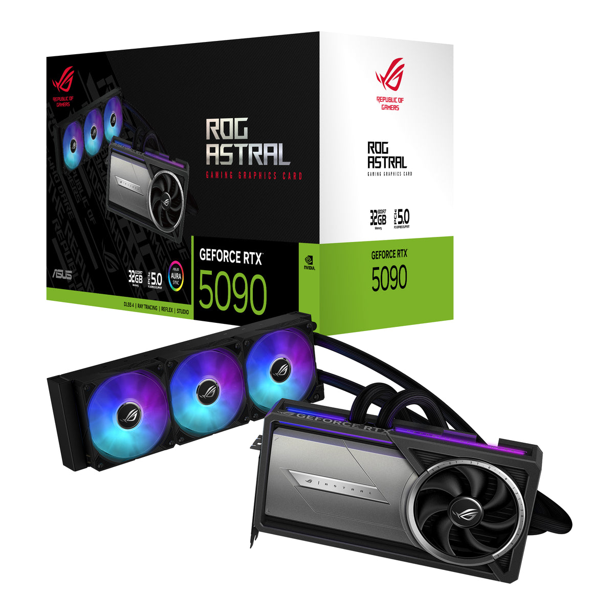 ASUS ROG Astral LC RTX5090 32G – PCIe Grafikkarte – 2×HDMI, 3×DisplayPort, PCIe 5.0, 1×16‑Pin, 1000 W