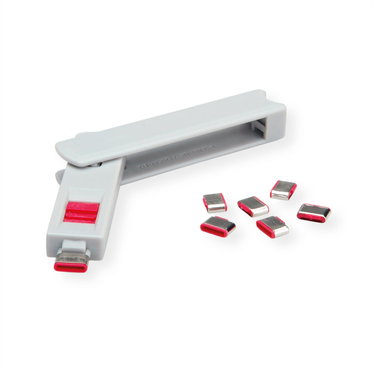 ROLINE USB-Port-Blocker – mit Schloss und Schlüssel – Grau – für USB-C
