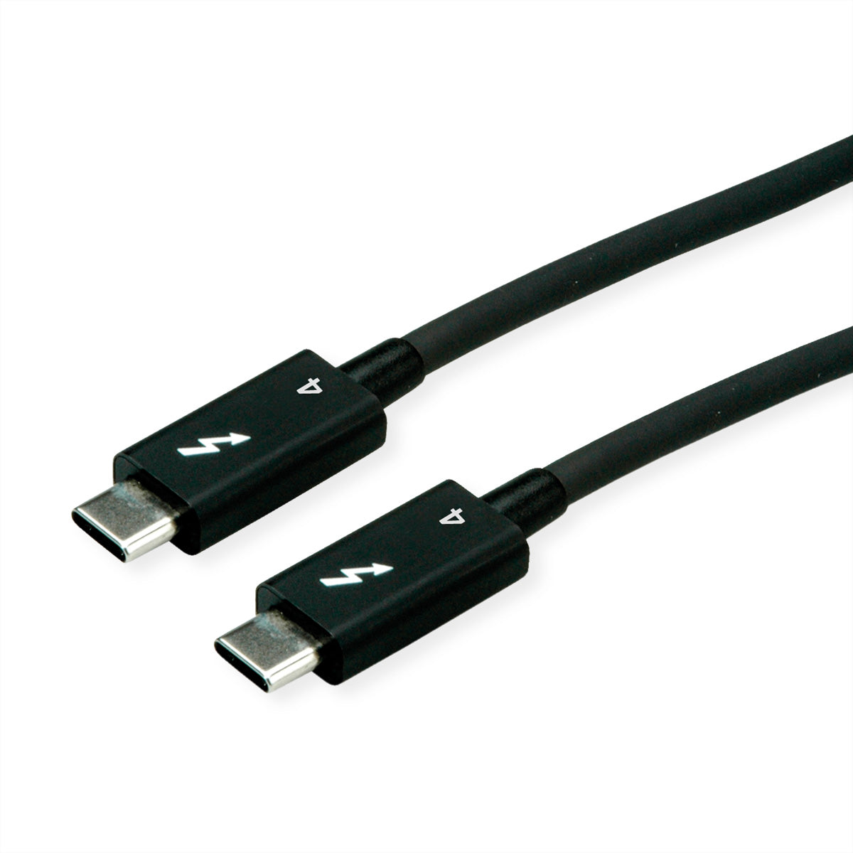 ROLINE Thunderbolt 4 (USB-C) Kabel – 40 Gbit/s – 0,8 m – PD 100 W – 8K/60 – Schwarz