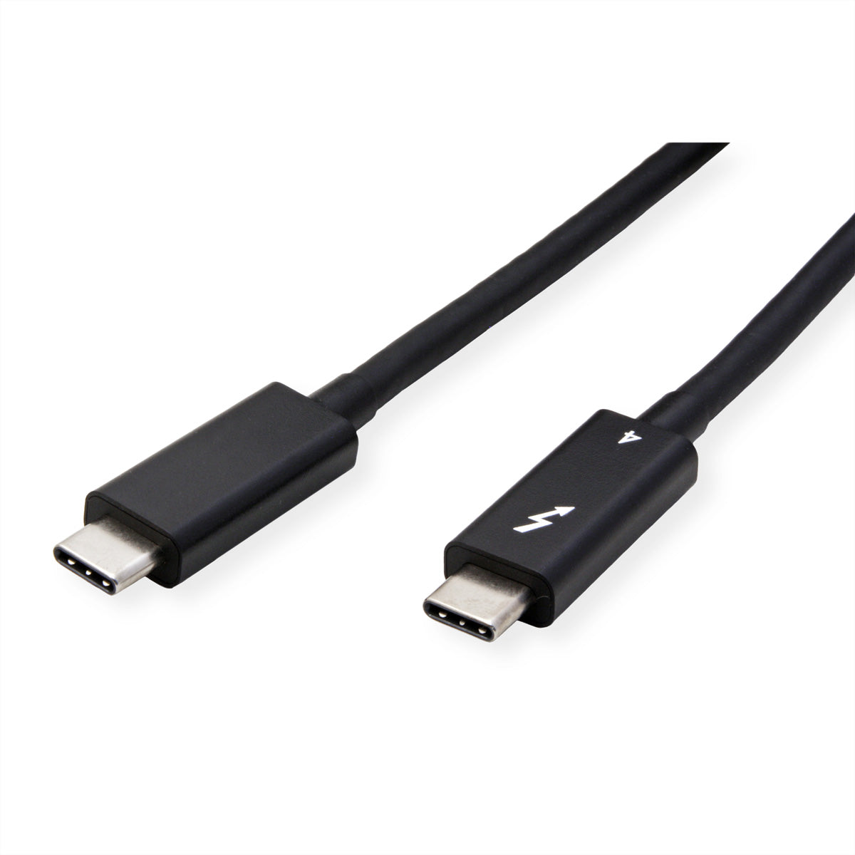 ROLINE Thunderbolt 4 (USB-C) Kabel – 40 Gbit/s – 2 m – PD 100 W – 8K/60 – Schwarz – für MacBook