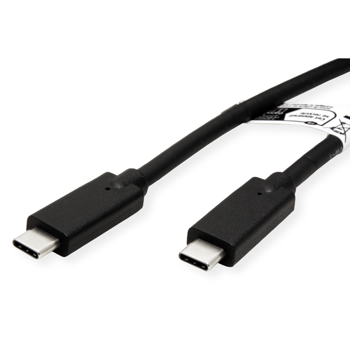 ROLINE USB-C auf USB-C Kabel – USB 3.2 Gen 2 (10 Gbit/s) – 7 m – PD 100 W – PVC – Schwarz