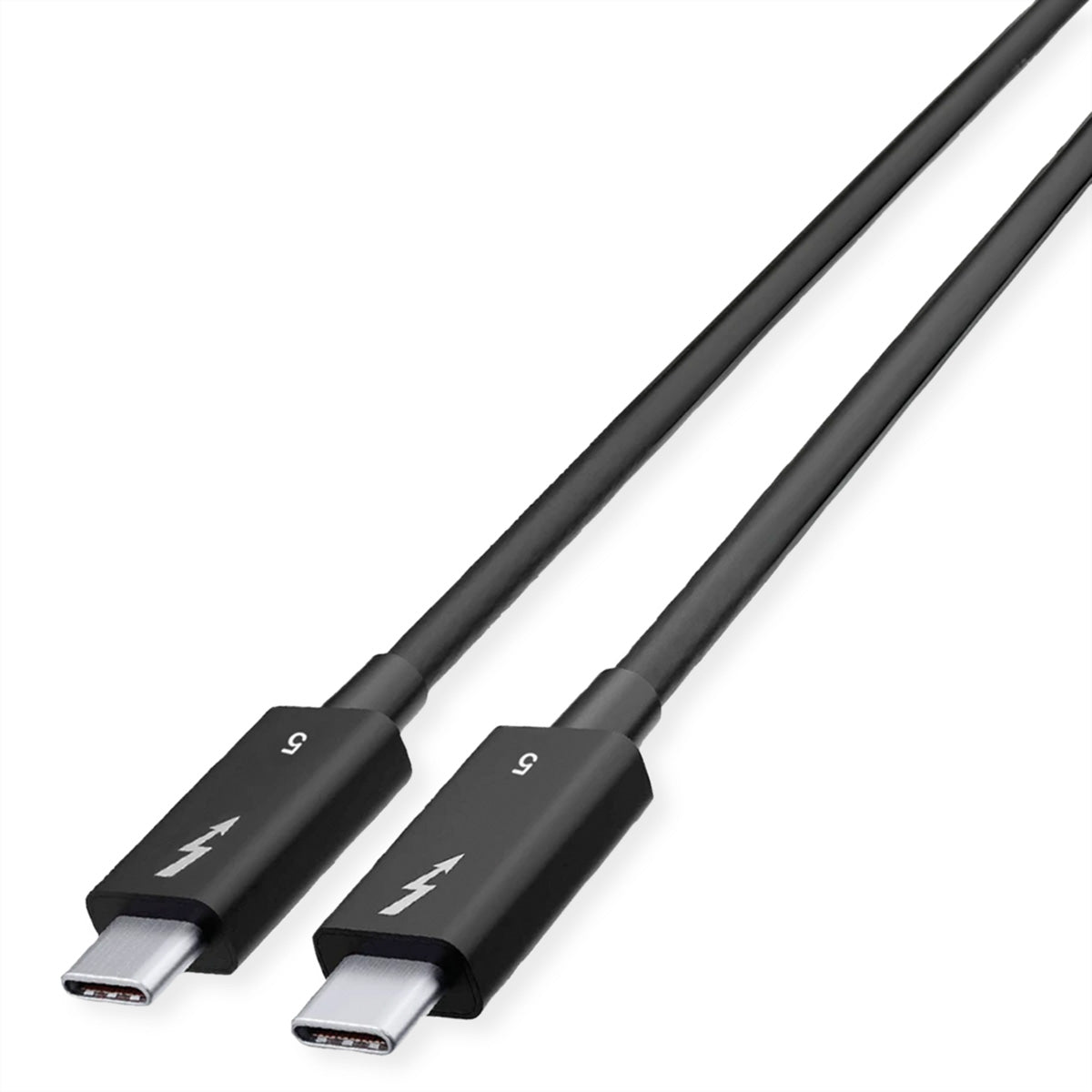 ROLINE Thunderbolt 5 (USB-C) Kabel – 80 Gbit/s – 0,5 m – PD 240 W – 8K/60, Passiv, Geschirmt – Schwarz