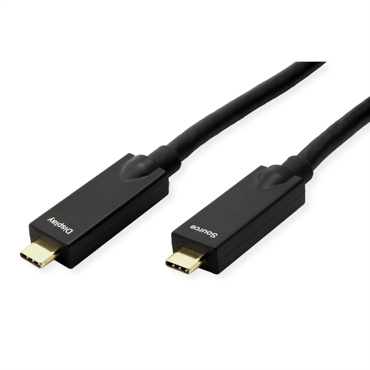 ROLINE USB-C auf USB-C Kabel – USB 3.2 Gen 2 (10 Gbit/s) – 10 m – PD 60 W – Aktiv/optisch – Schwarz