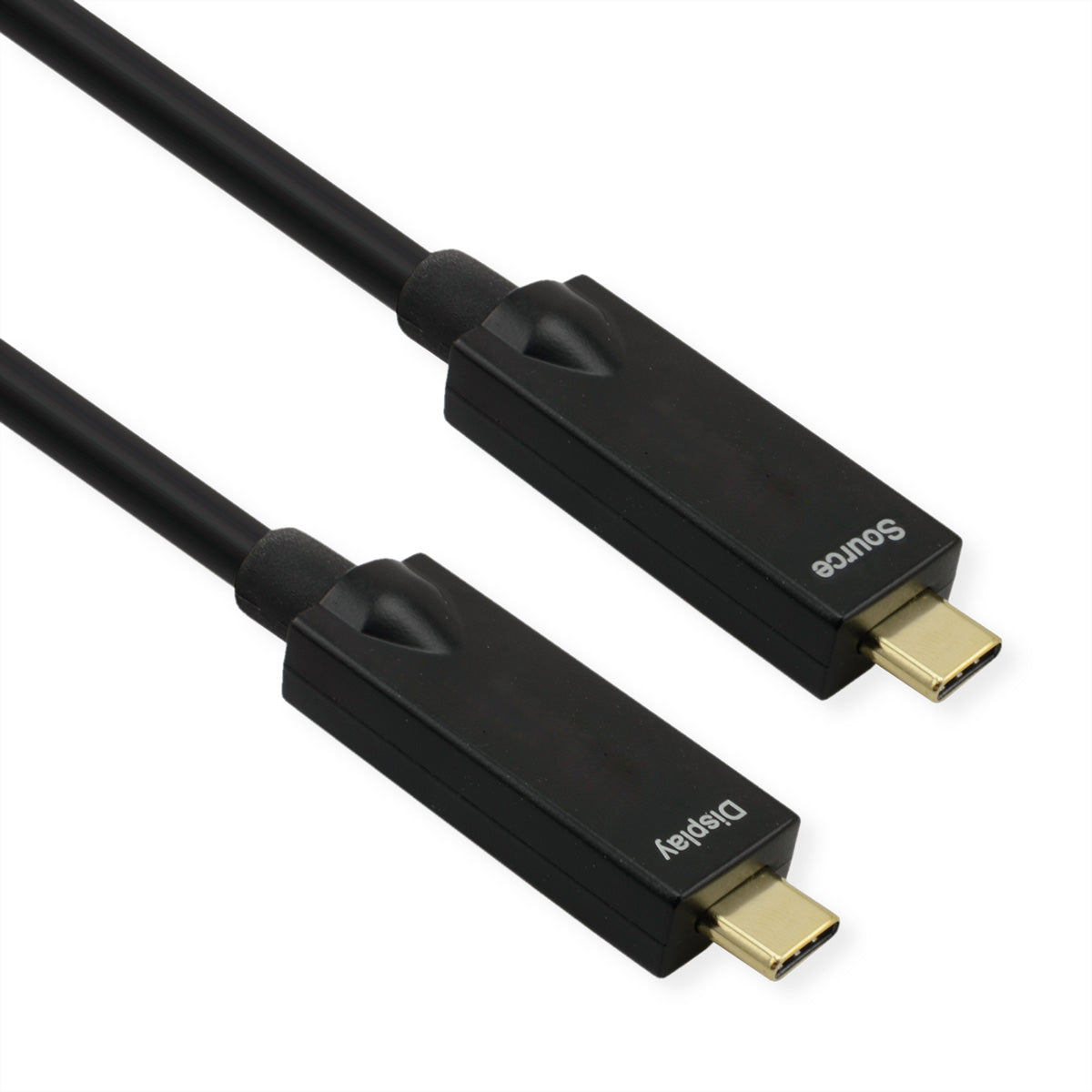 ROLINE USB-C auf USB-C Kabel – USB 3.2 Gen 2 (10 Gbit/s) – 10 m – PD 60 W – Aktiv/optisch – Schwarz