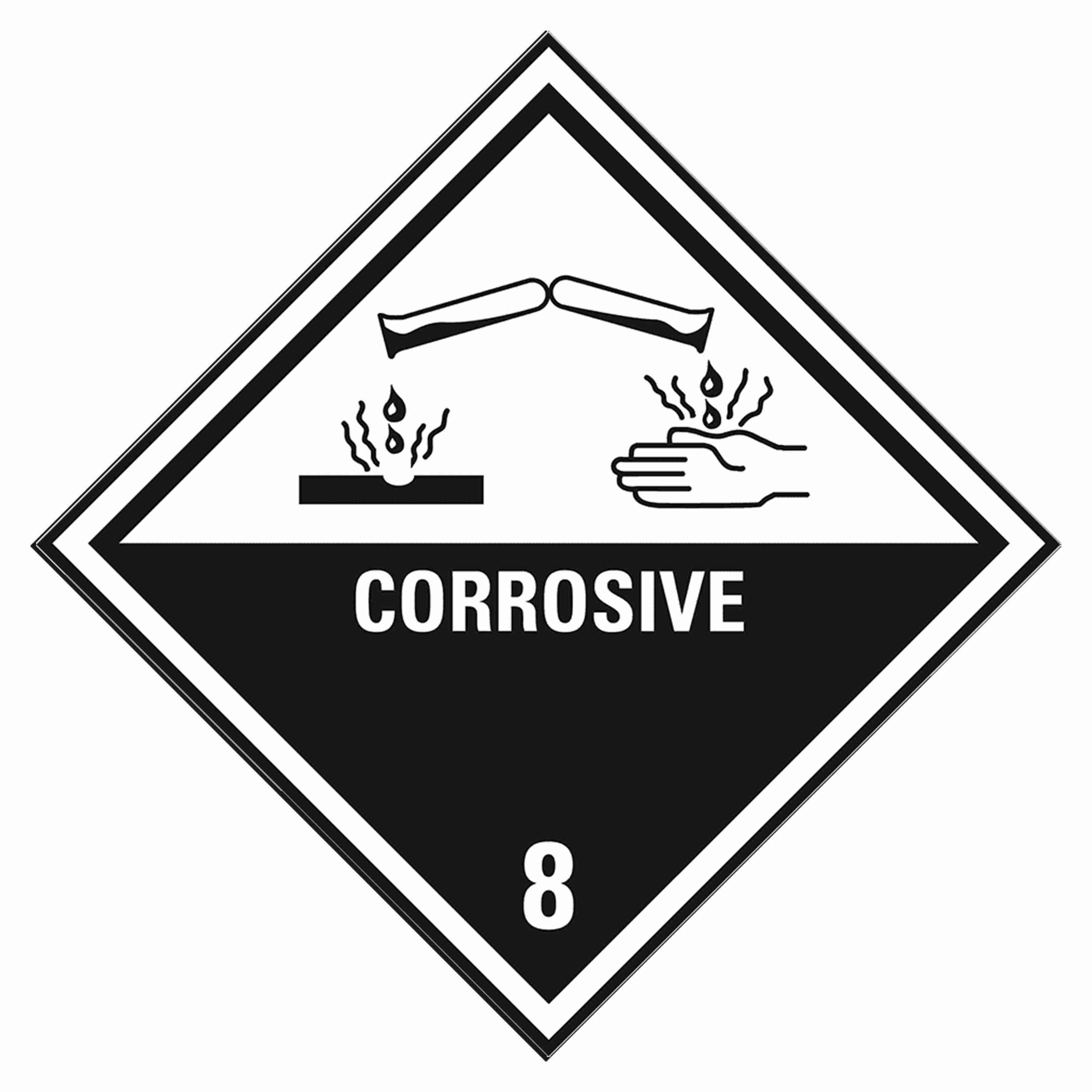 GHS/CLP‑Etiketten 'Korrosive Stoffe' – 1 Stk., ab 500 Stk.