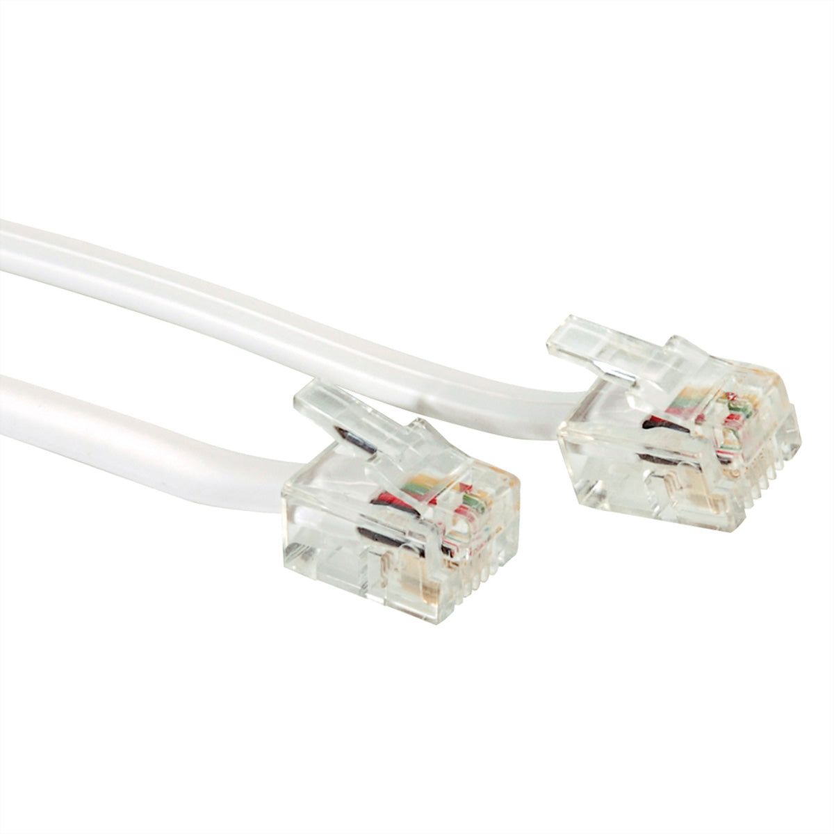 VALUE Telefonkabel, 4-adrig, RJ-12 (6P4C) zu RJ-12 (6P4C), 15 m, weiss