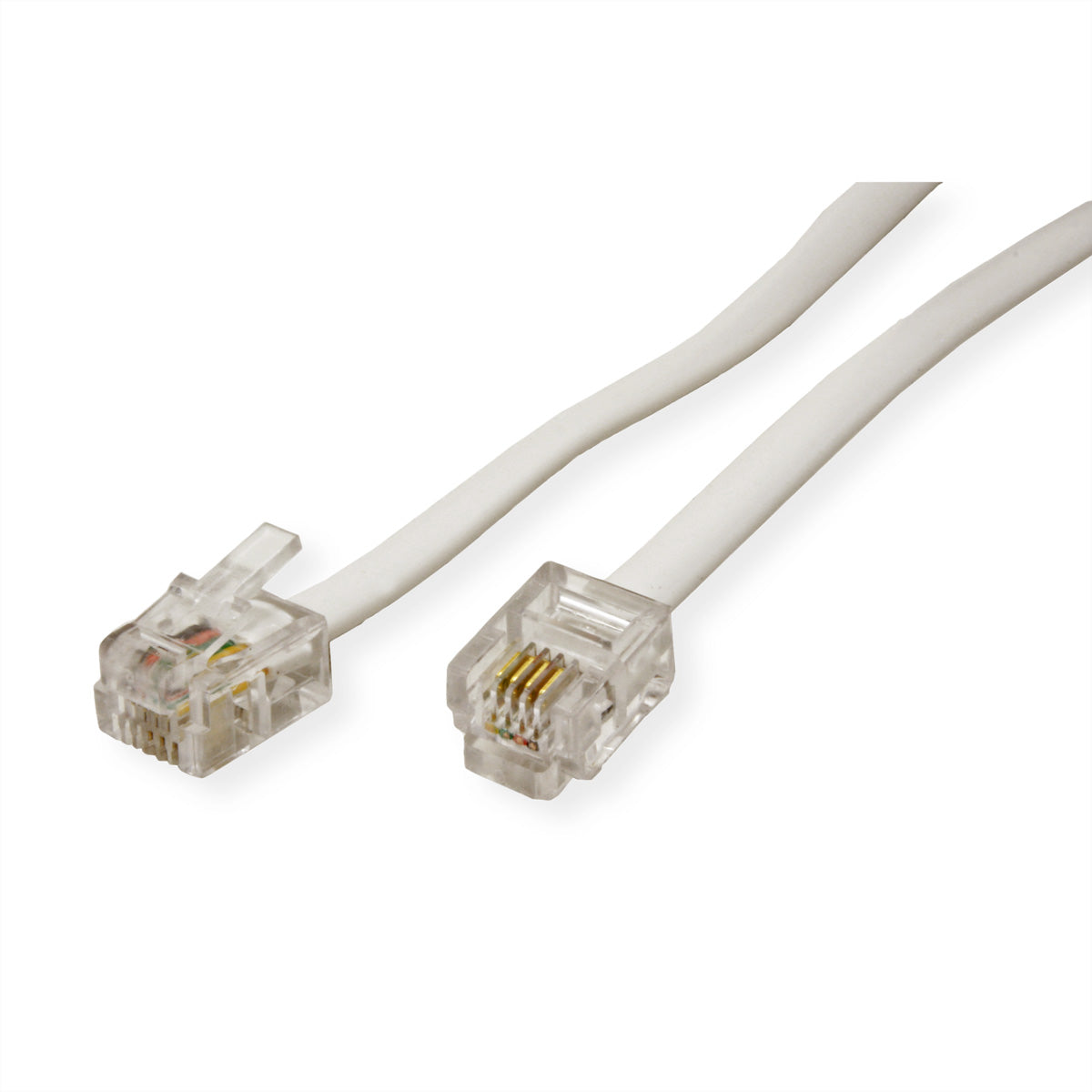 VALUE Telefonkabel, 4-adrig, RJ-12 (6P4C) zu RJ-12 (6P4C), 15 m, weiss