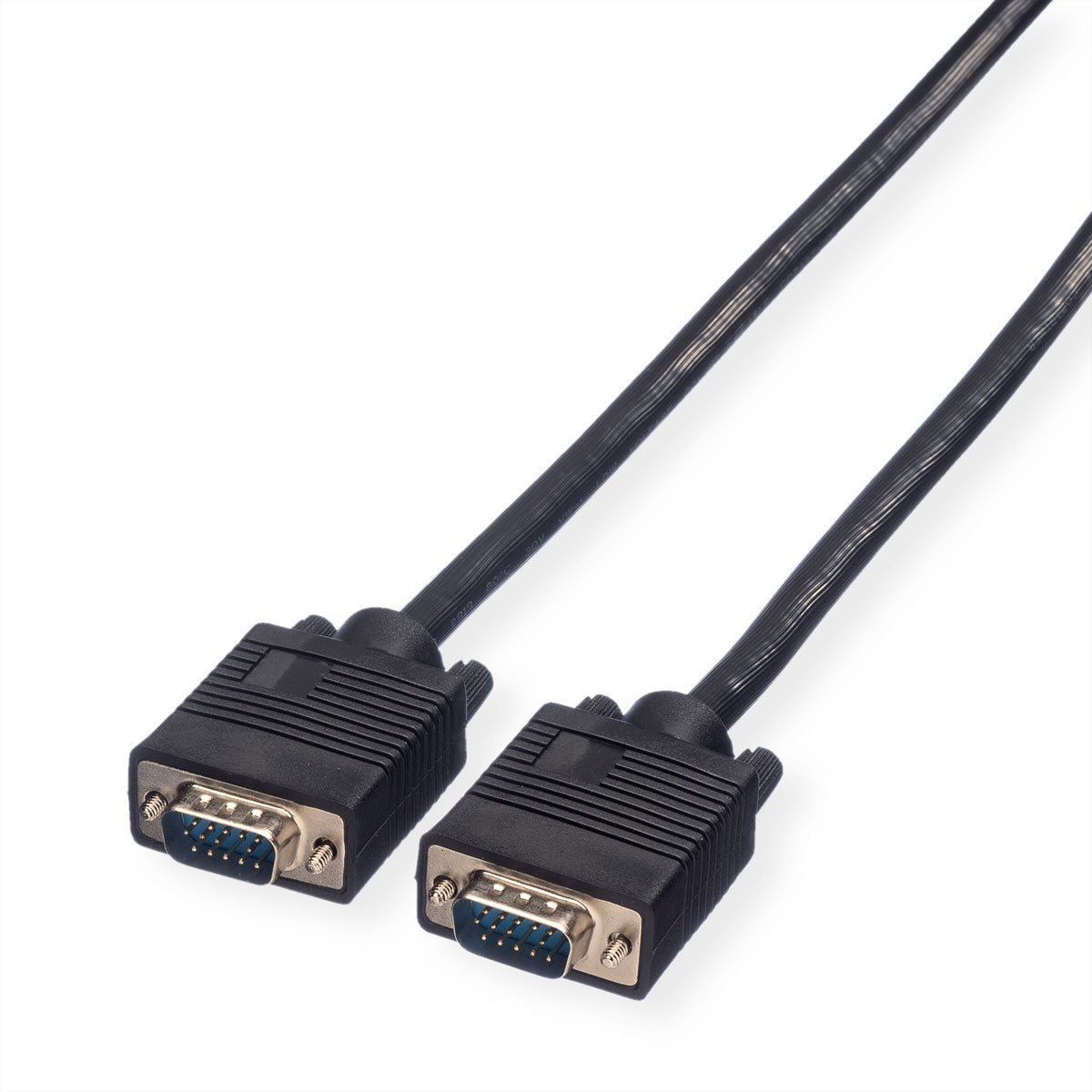 ROLINE SVGA Kabel 1280×720 – 10 m – geflochten, verriegelbar – für PC, Monitor, Beamer