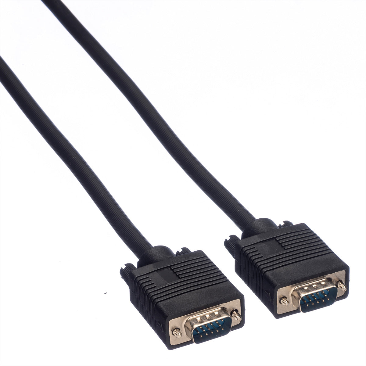 ROLINE SVGA Kabel 1280×720 – 10 m – geflochten, verriegelbar – für PC, Monitor, Beamer