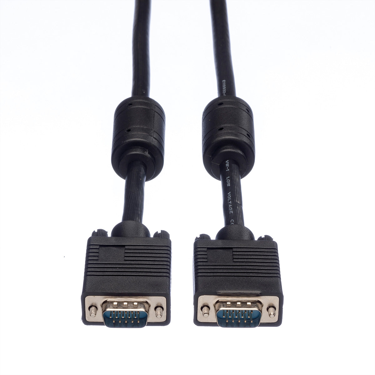 ROLINE SVGA-Kabel (HD15 M–M) – 20 m – Ferritkern, verriegelbar