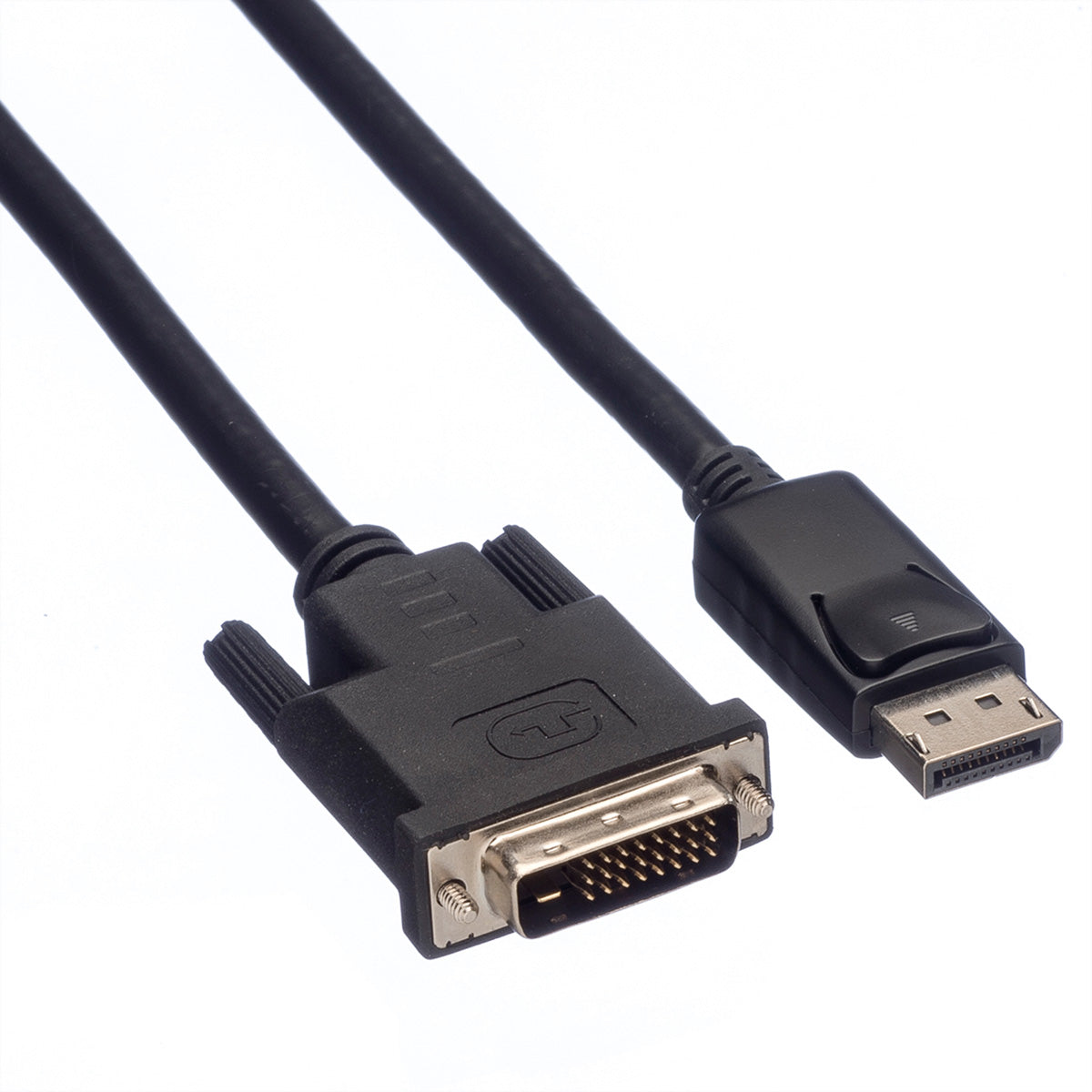 ROLINE DisplayPort auf DVI Kabel DP 1.3 1080p 60 Hz – 3 m – verriegelbar – für Monitore mit DVI