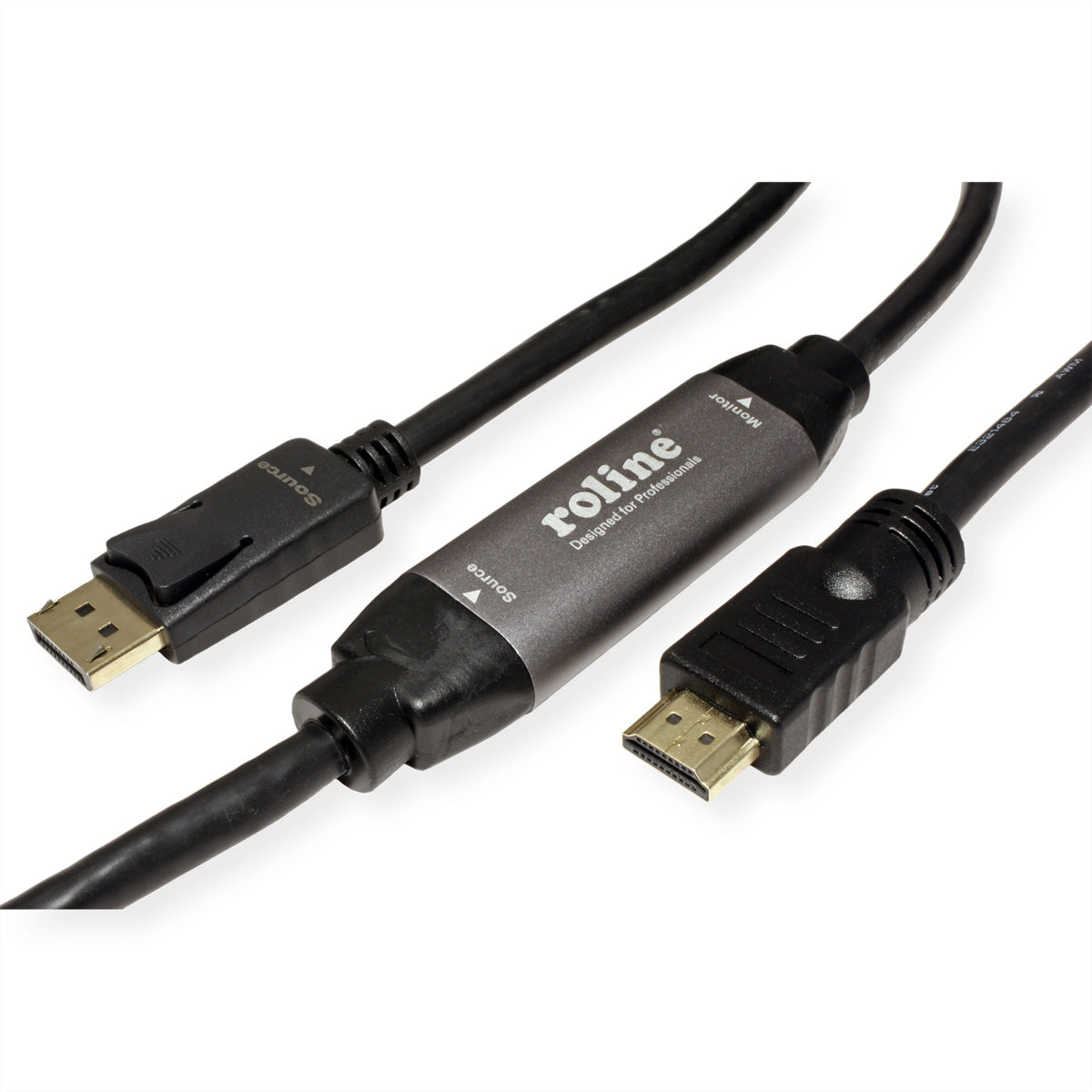 ROLINE DisplayPort auf HDMI Kabel DP 1.2 4K 60 Hz – 7,5 m – aktiv